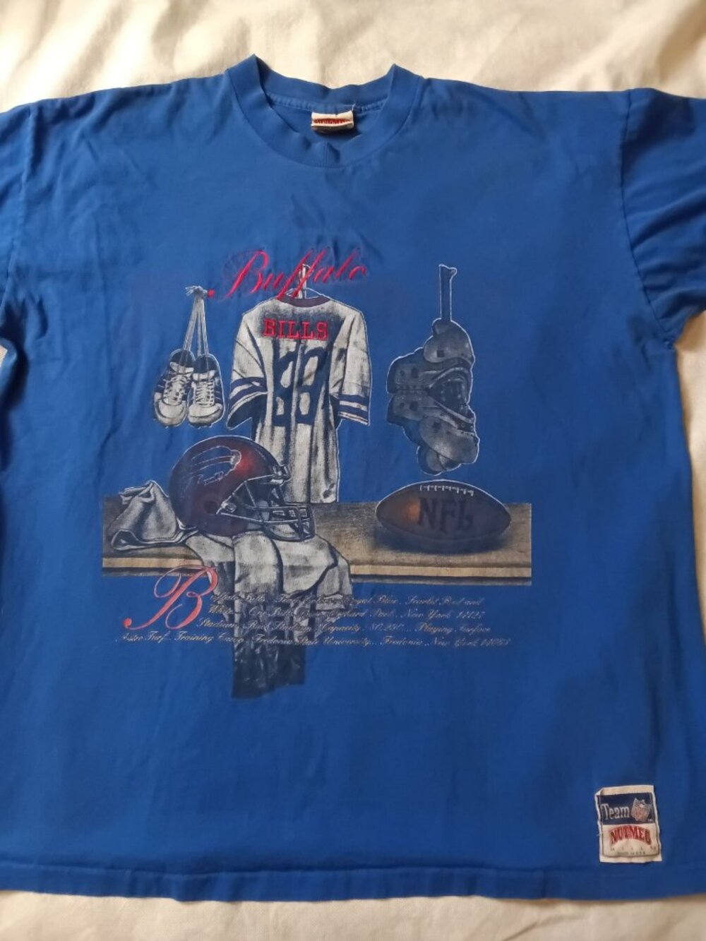 Vintage 90s BUFFALO BILLS T-Shirt XXL Rich Stadium Nutmeg Mills NFL Football